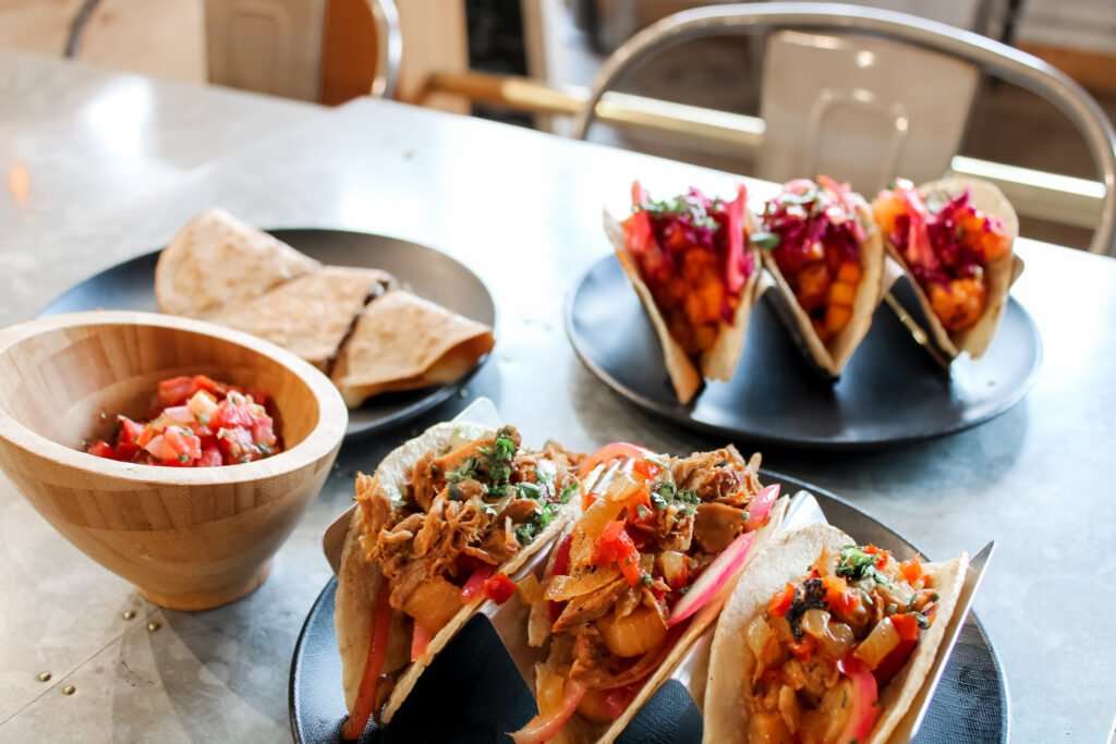 organic krush healthy bbq tacos and salsa